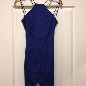 Blue mini dress with open back